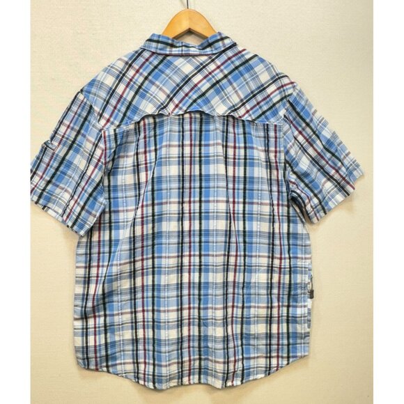 Vintage Gramicci Mens Short-Sleeve Button-Up Shirt Size XL Blue Plaid Casual - Picture 9 of 11